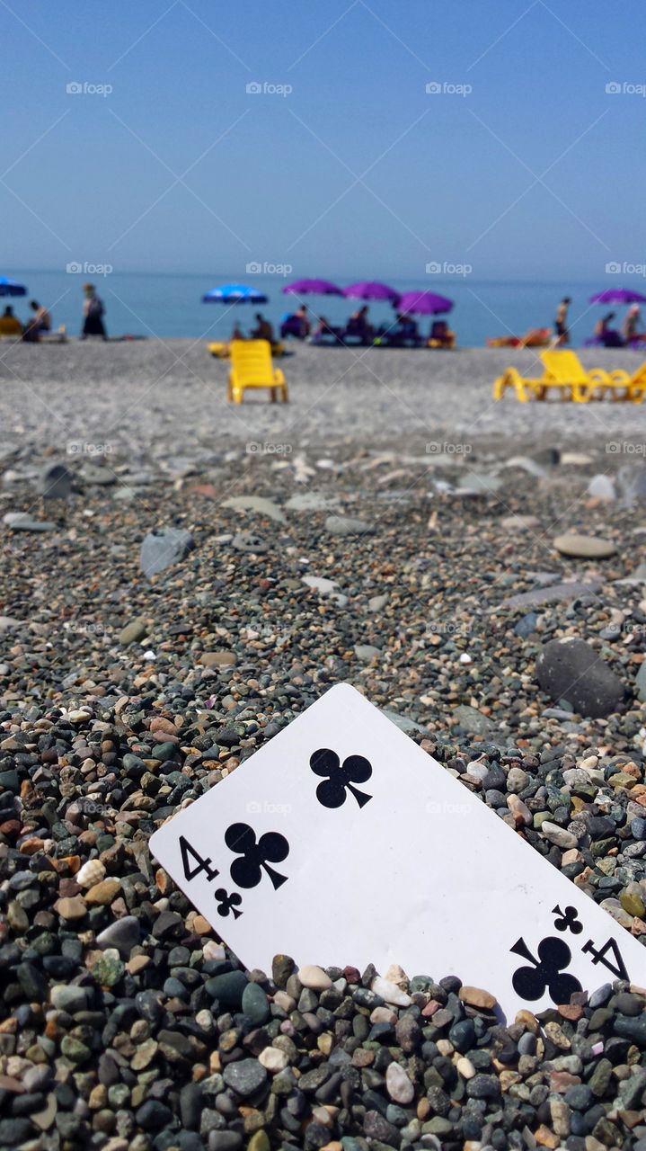 Beach card. Card on the beach in Batumi, Georgia