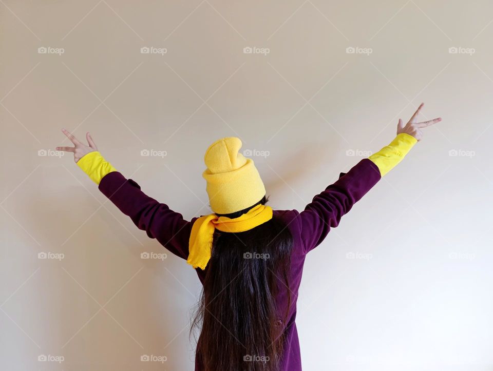 bright purple yellow girl image.
