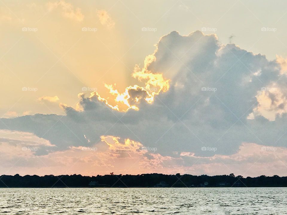 Sunset cloud-captured from the shores of Sunset Beach Long Island. 