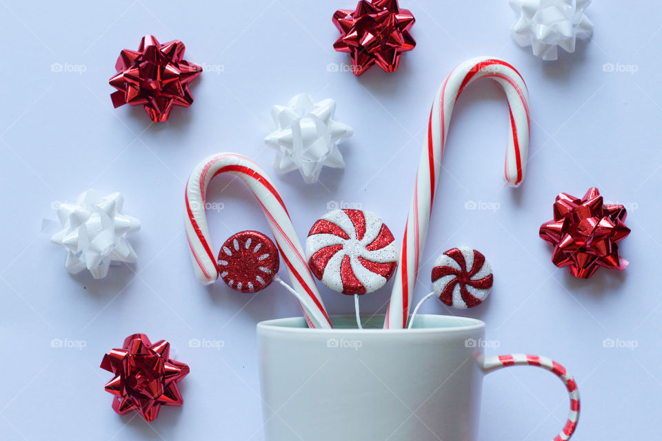 red and white peppermint candy canes