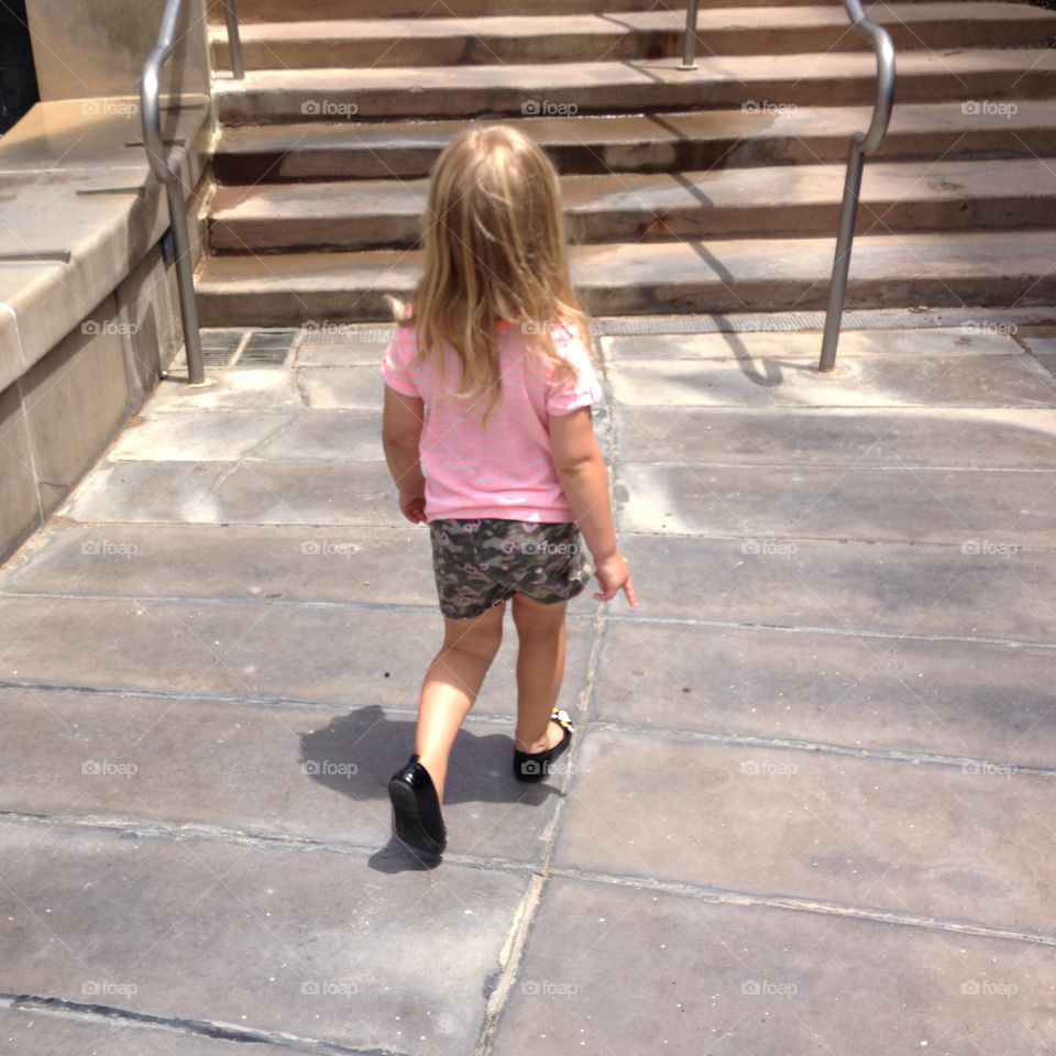 Young girl walking