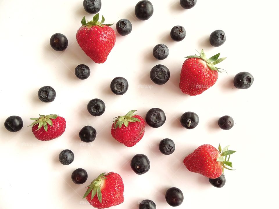 Strawberries and blueberries