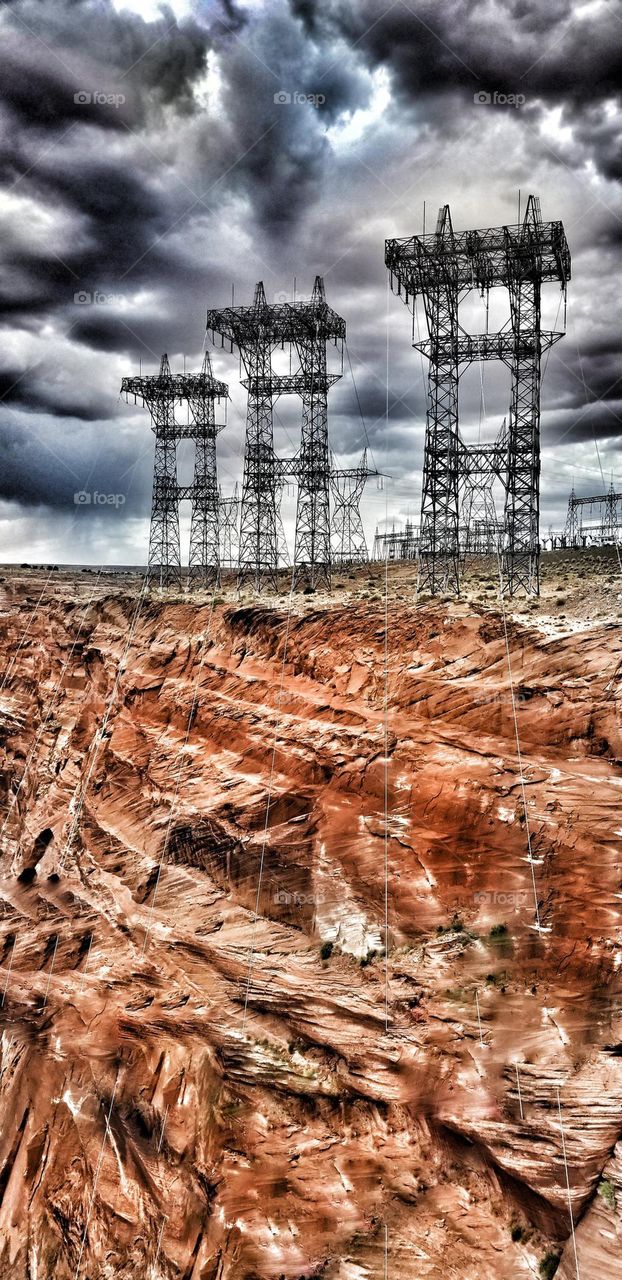 utilities under clouds