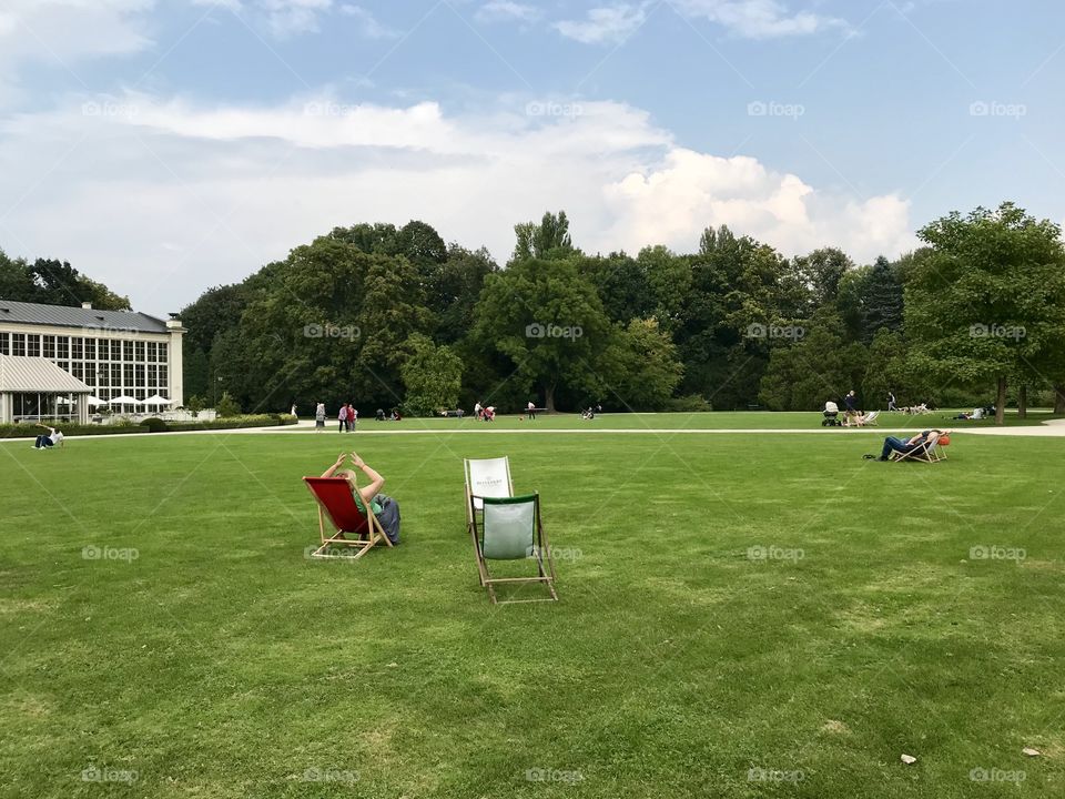 An outdoor leisure in Lazienki Krolewskie Park in Warsaw 