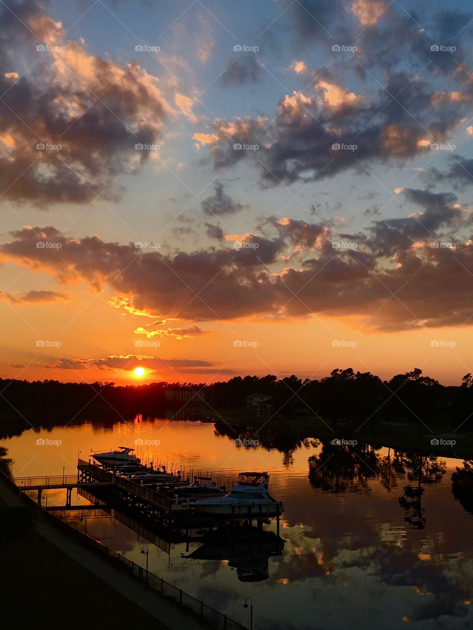 The sun sets upon the intracoastal waterway. 