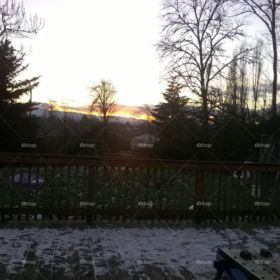 snowy sunset