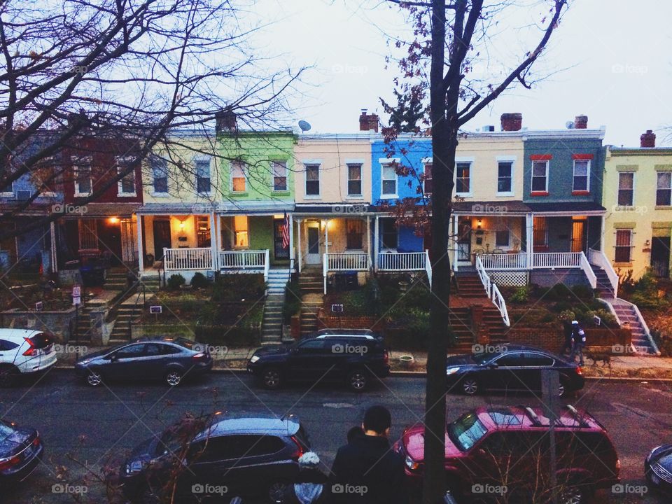 Colorful row houses 