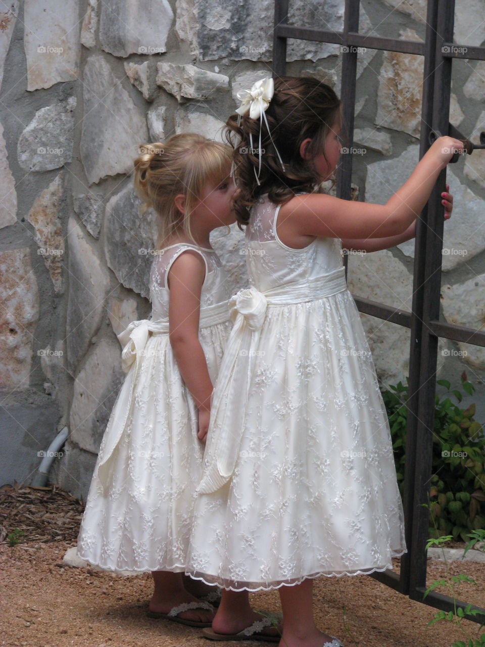 Girls just want to have fun. Girls playing at a wedding