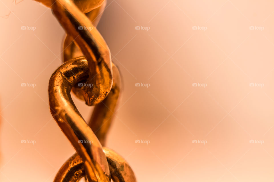 Macro shot of a golden chain