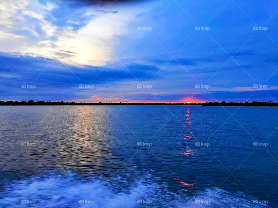 Sunset on Blue Landscape