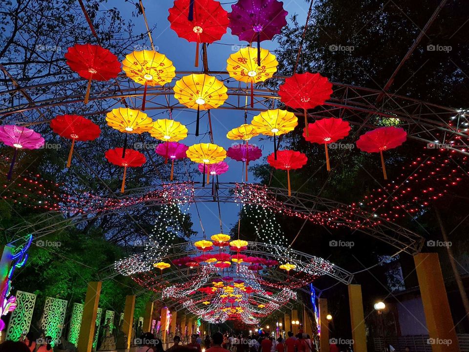 beautiful. night view. lantern.