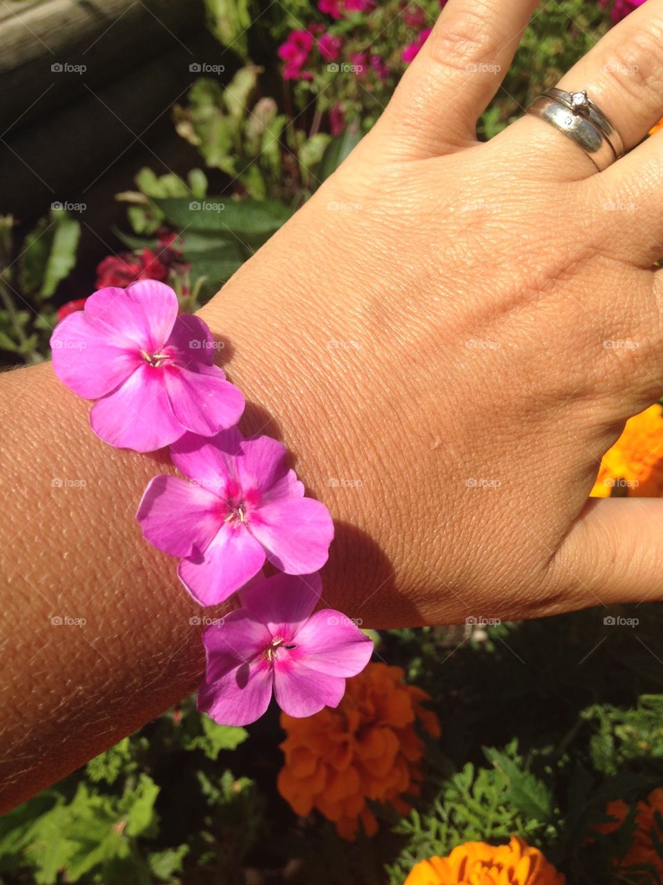 Homemade flower bracelet 