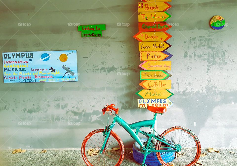 Lonely coloured bicycle