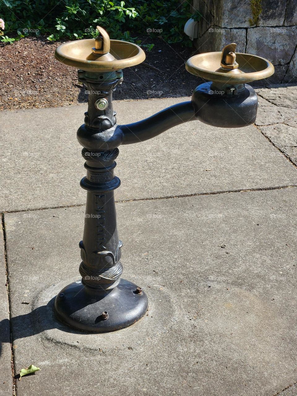 black metal drinking fountain in an Oregon park