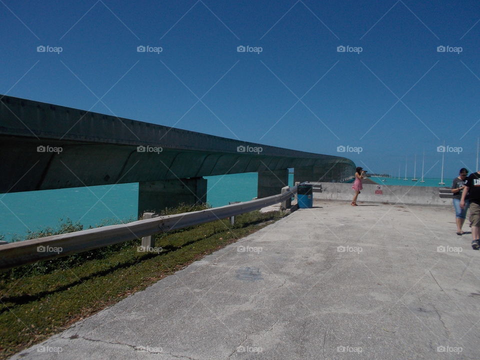 Overpass next to ocean. Florida keys 