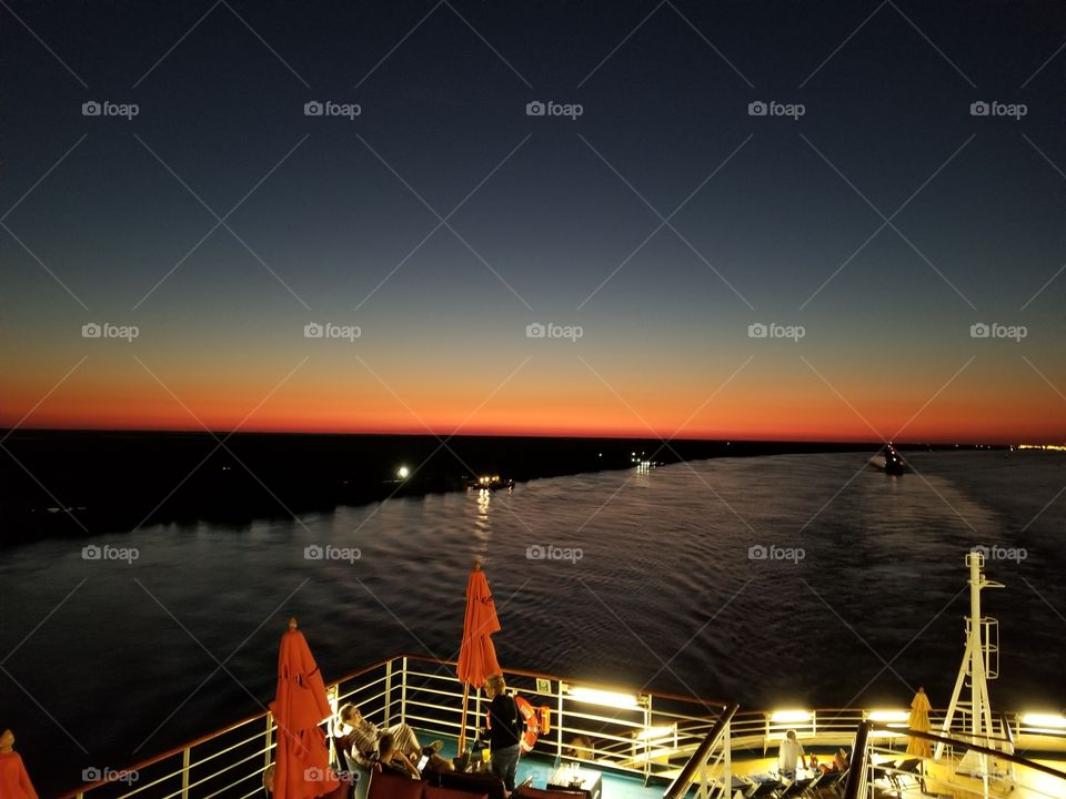 Beautiful horizon from the cruise ship