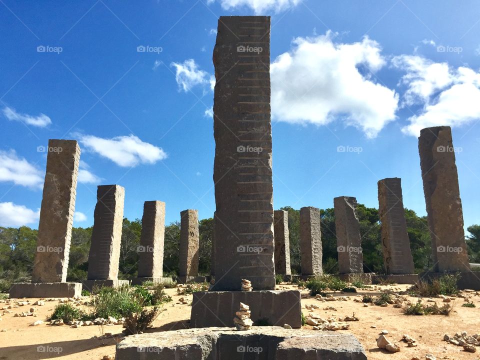 Ibiza sculpture of solar watch 