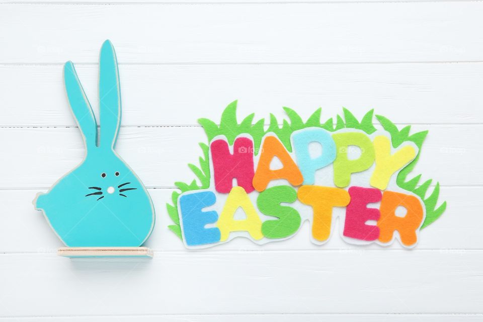 Happy Easter decoration on white background