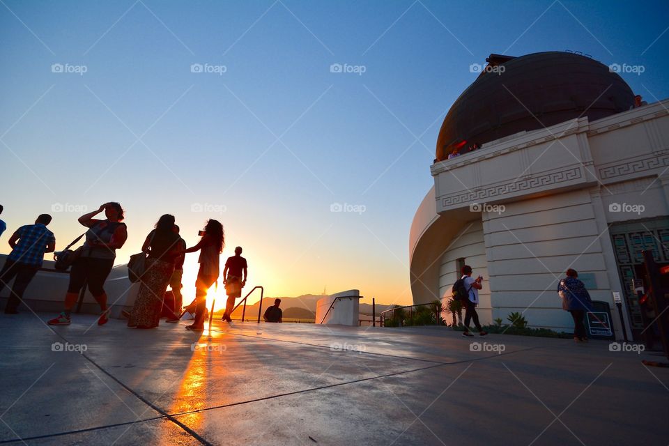 Great atmosphere at Griffith Observatory just before sunset 