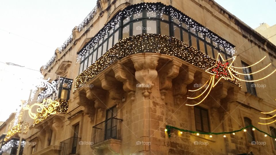 Christmas street lighting in Valletta