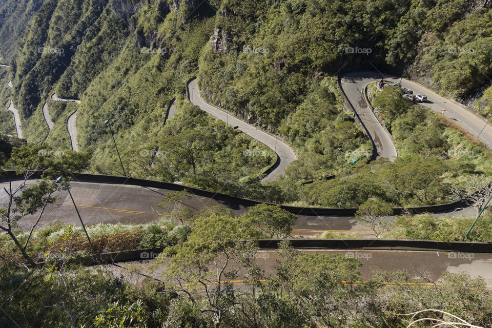 Road in the Serra do Rio do Rastro in Santa Catarina Brazil.