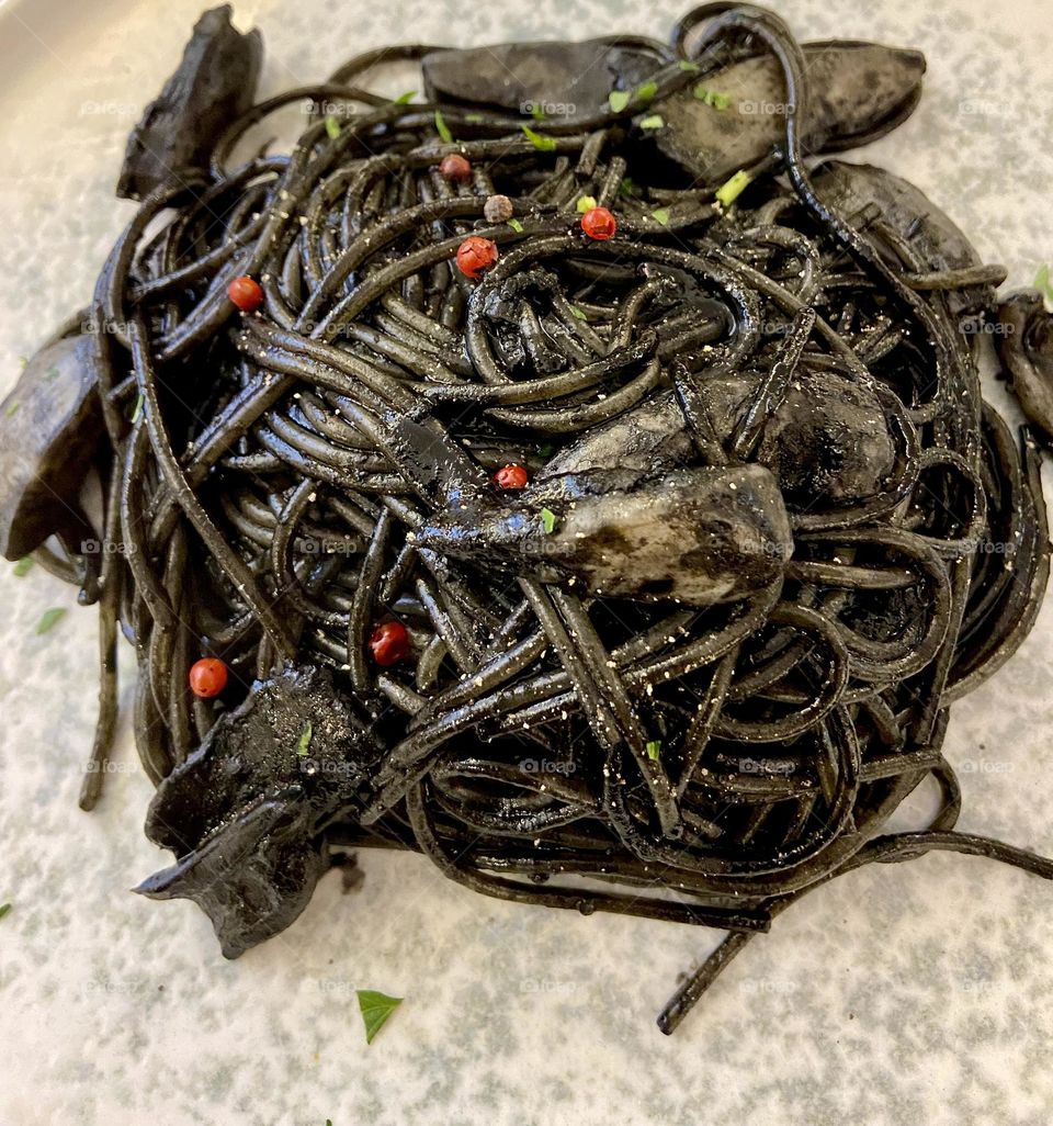 Pasta Nero with cuttlefish ink