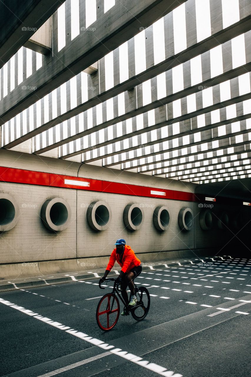 a man Biking