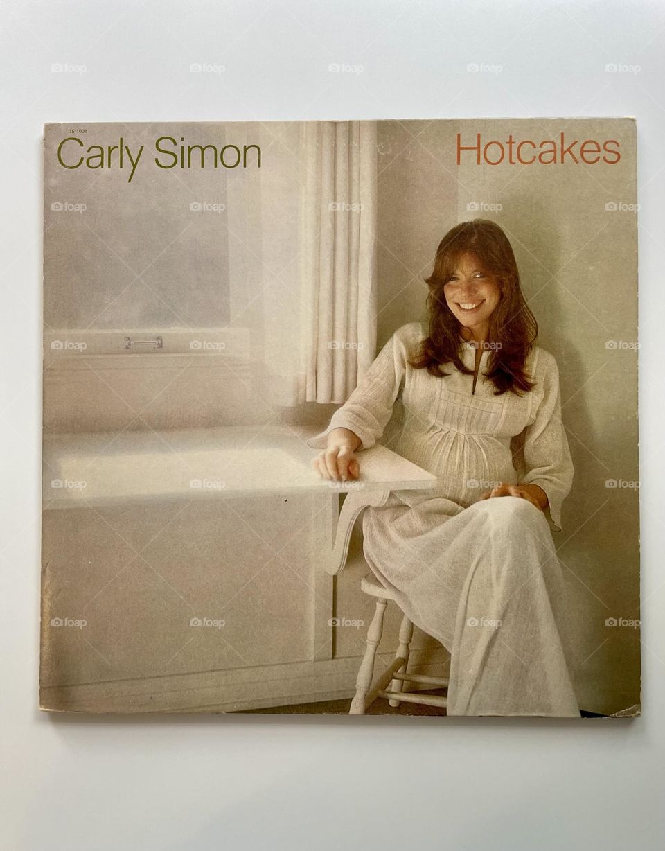 Carly Simon record, albums from the 1970’s, old music on vinyl, vintage records in a collection, music of Carly Simon
