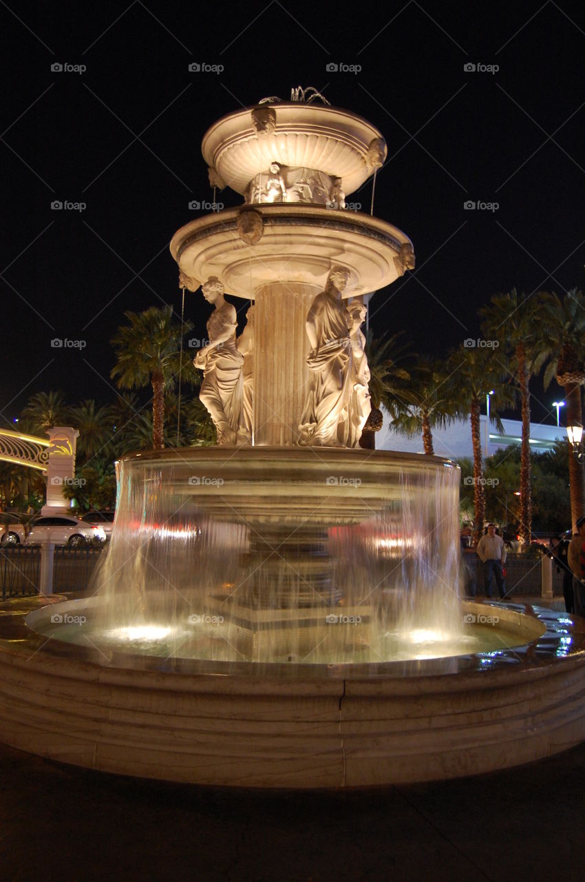Las Vegas Fountain. One of the most beautiful fountains at the Ceasar's Palace in Las Vegas, Nevada