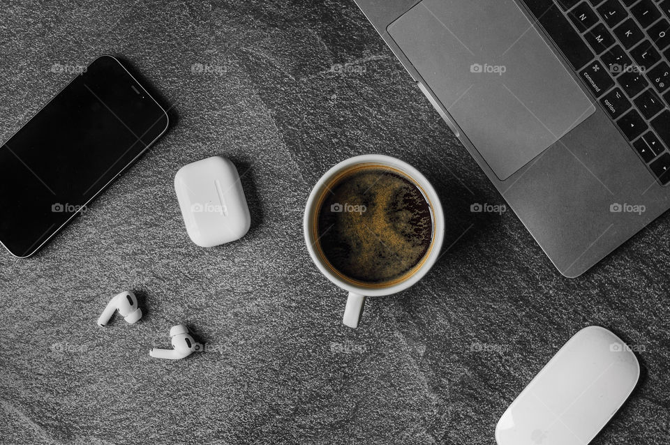 Listening music and coffee