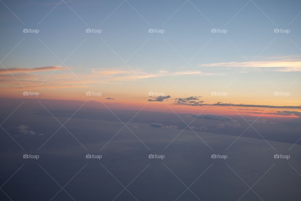 Sunset during flight 