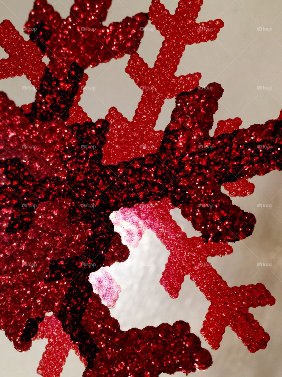 Abstract snowflake in red