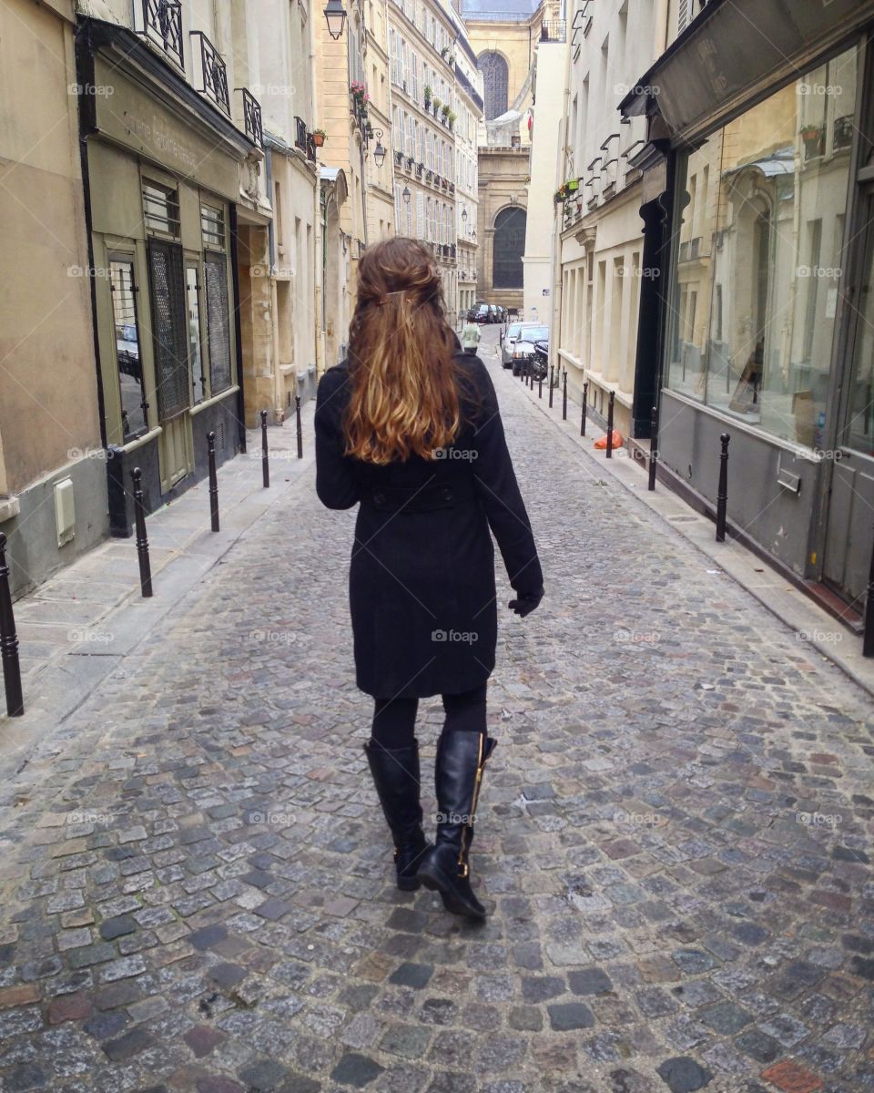A Stroll through Paris Streets. A girl explores the less famous parts of Paris- the back streets are unsung beauties. 