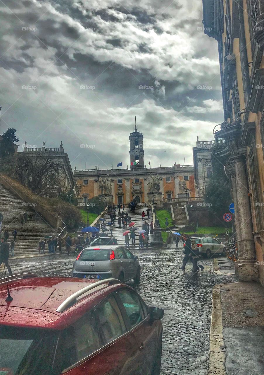 Rome in the rain