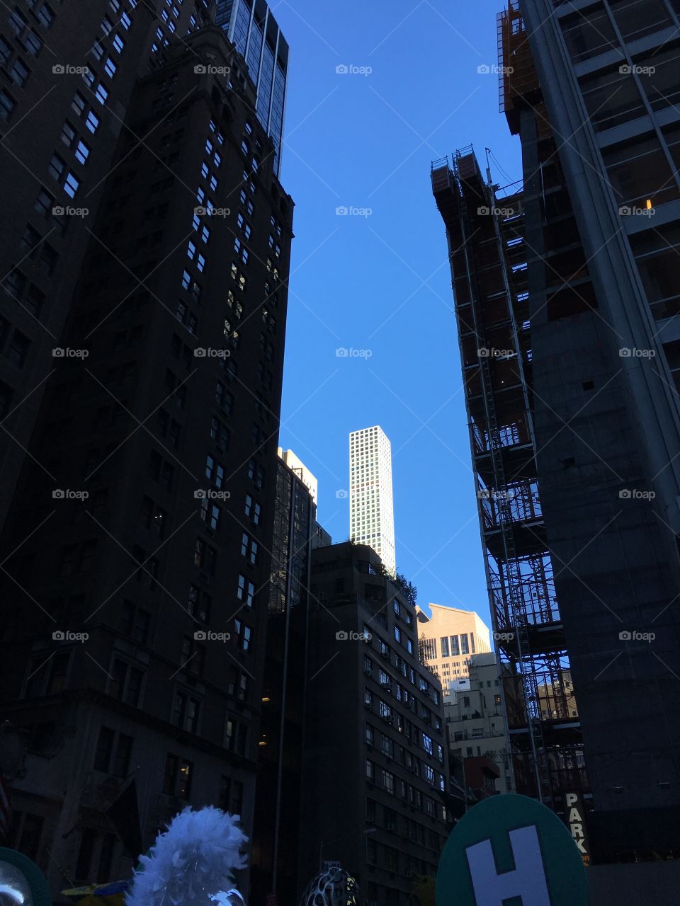 Evening light on skyscraper 