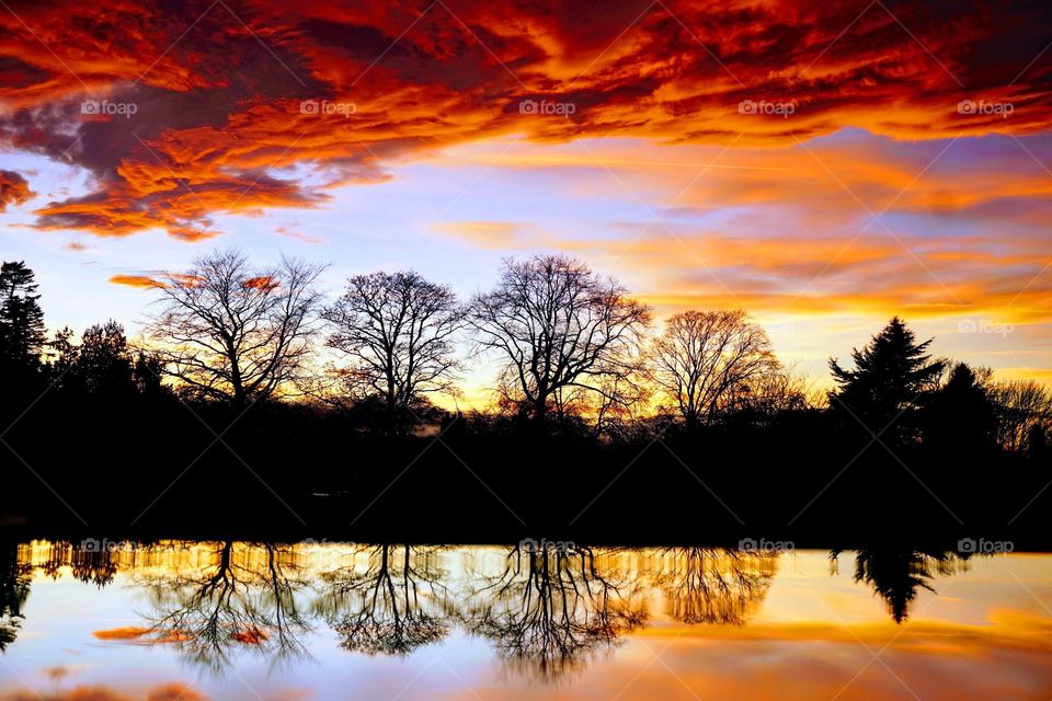 Beautiful red clouds in the sky ... stunning evening 