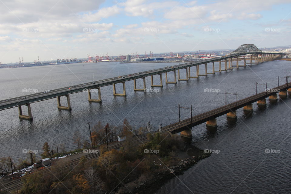 Ariel view of bridge in New Jersey