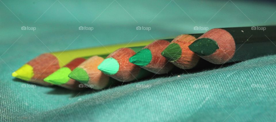 Green colored pencils
