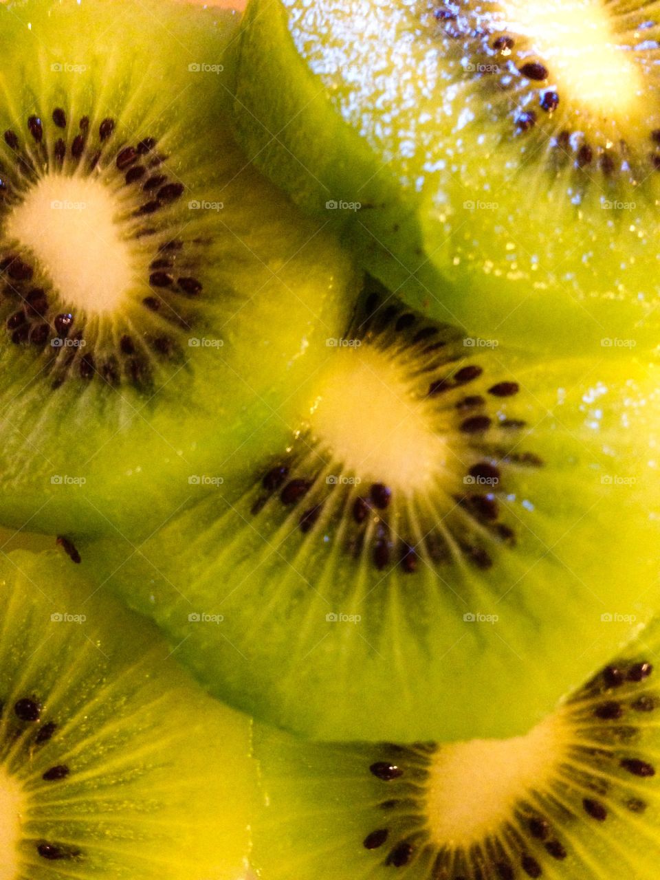 Sliced Kiwi fruit. Green kiwi