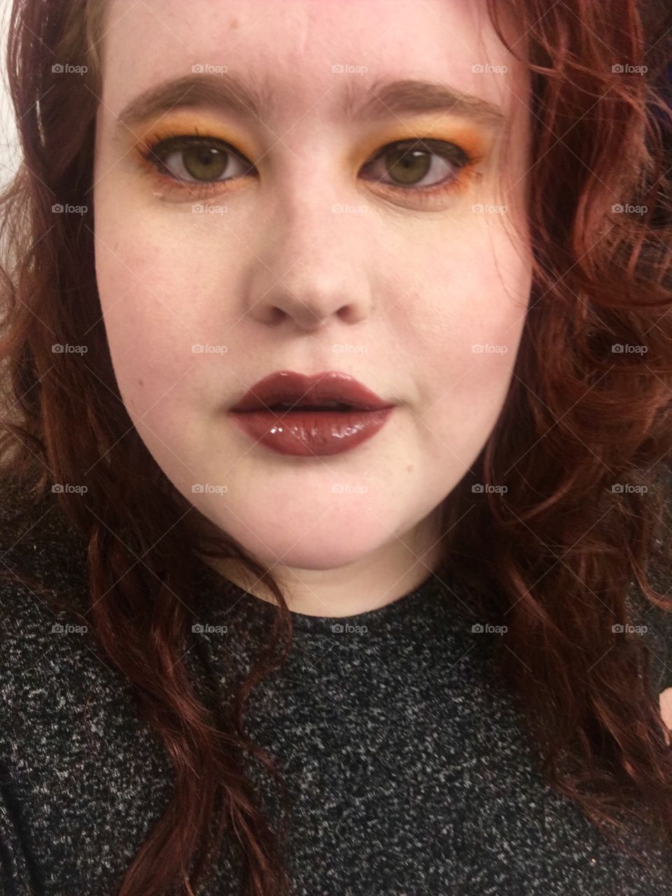 Woman redhead makeup