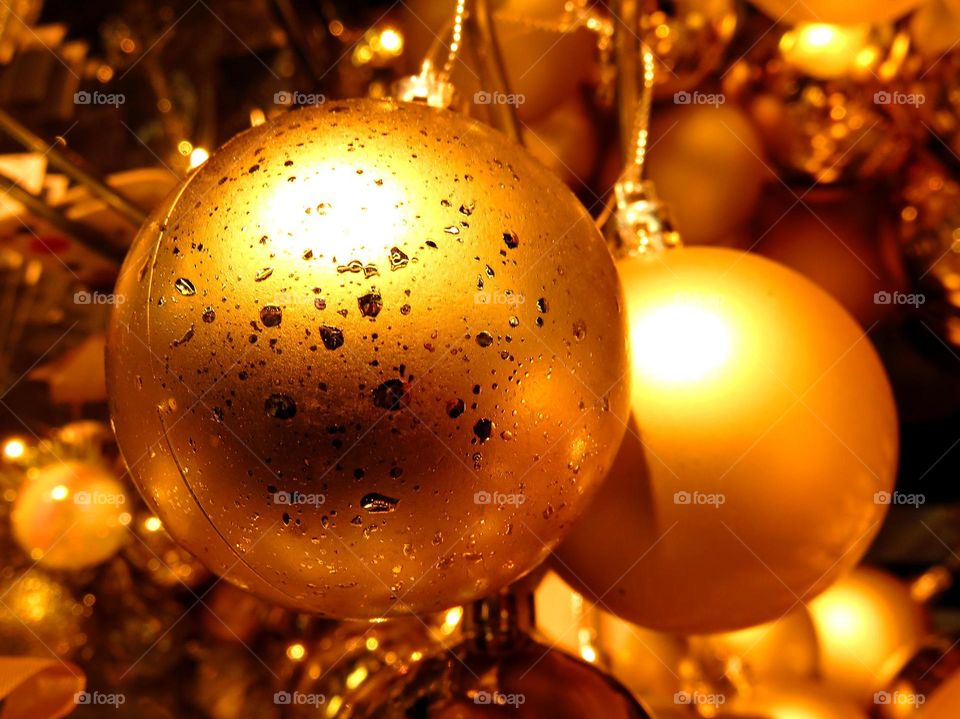 Christmas golden bauble