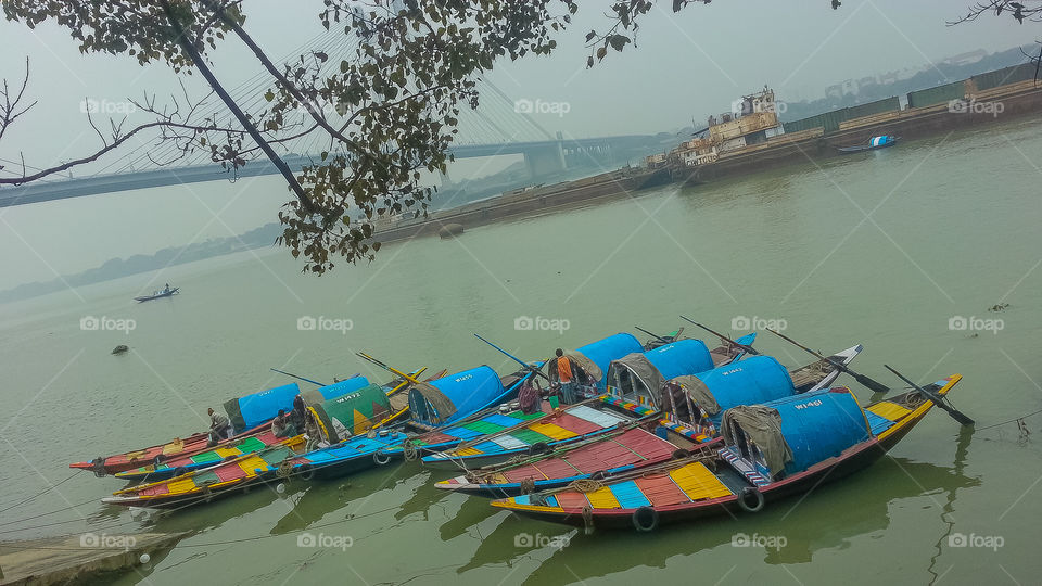 colorful boats from Howra, India