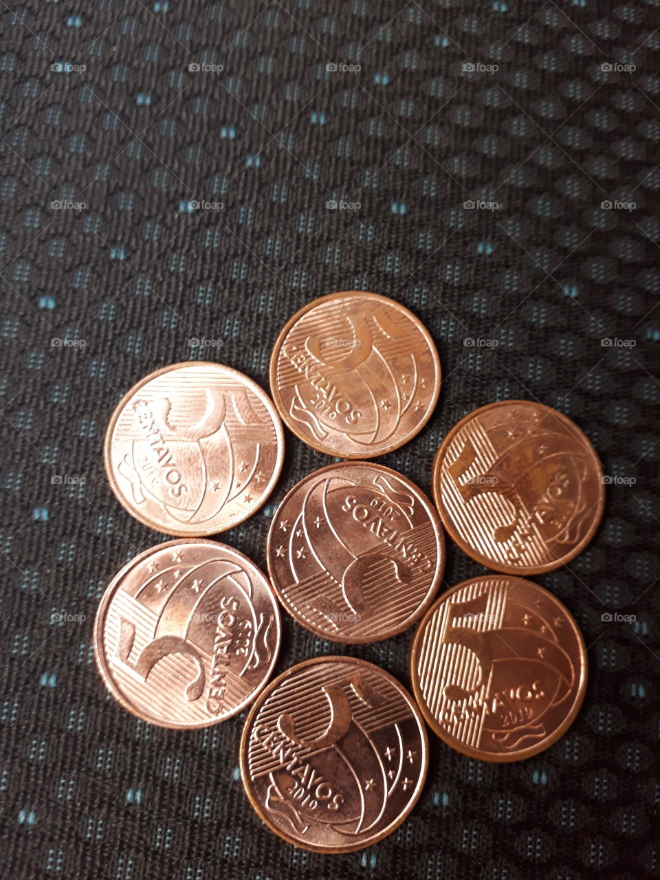 moedas de cinco centavos Brasil