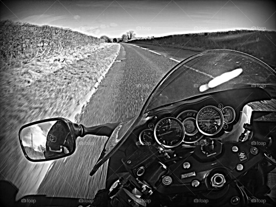 hayabusa motorcycle on the open Wesh roads UK
