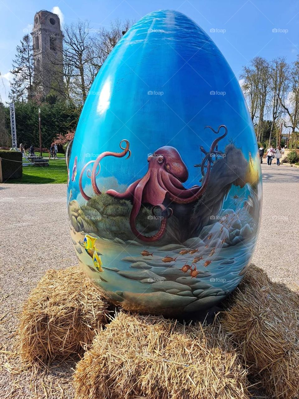 Easter party, giant eggs