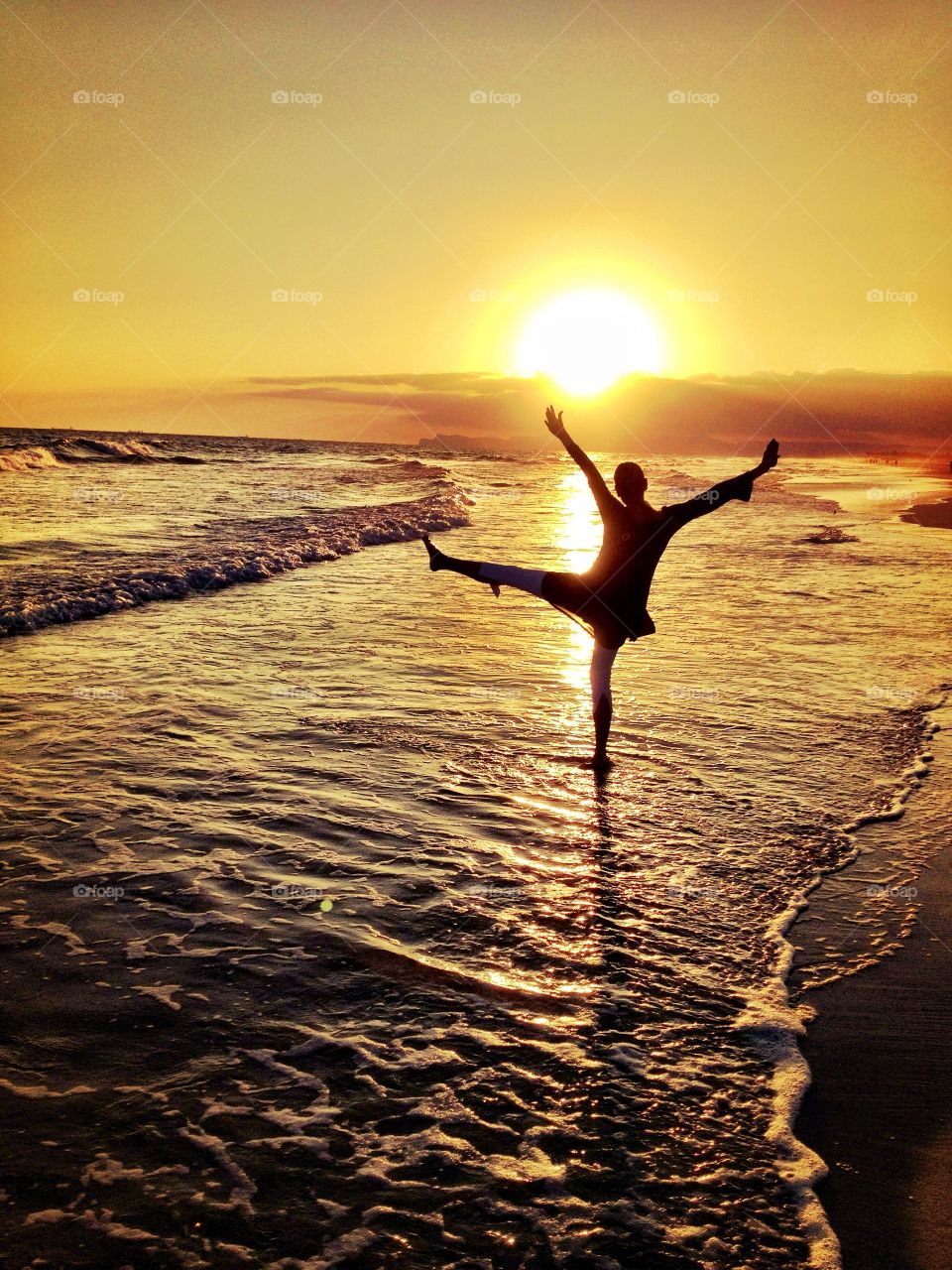 Girl enjoying sunset