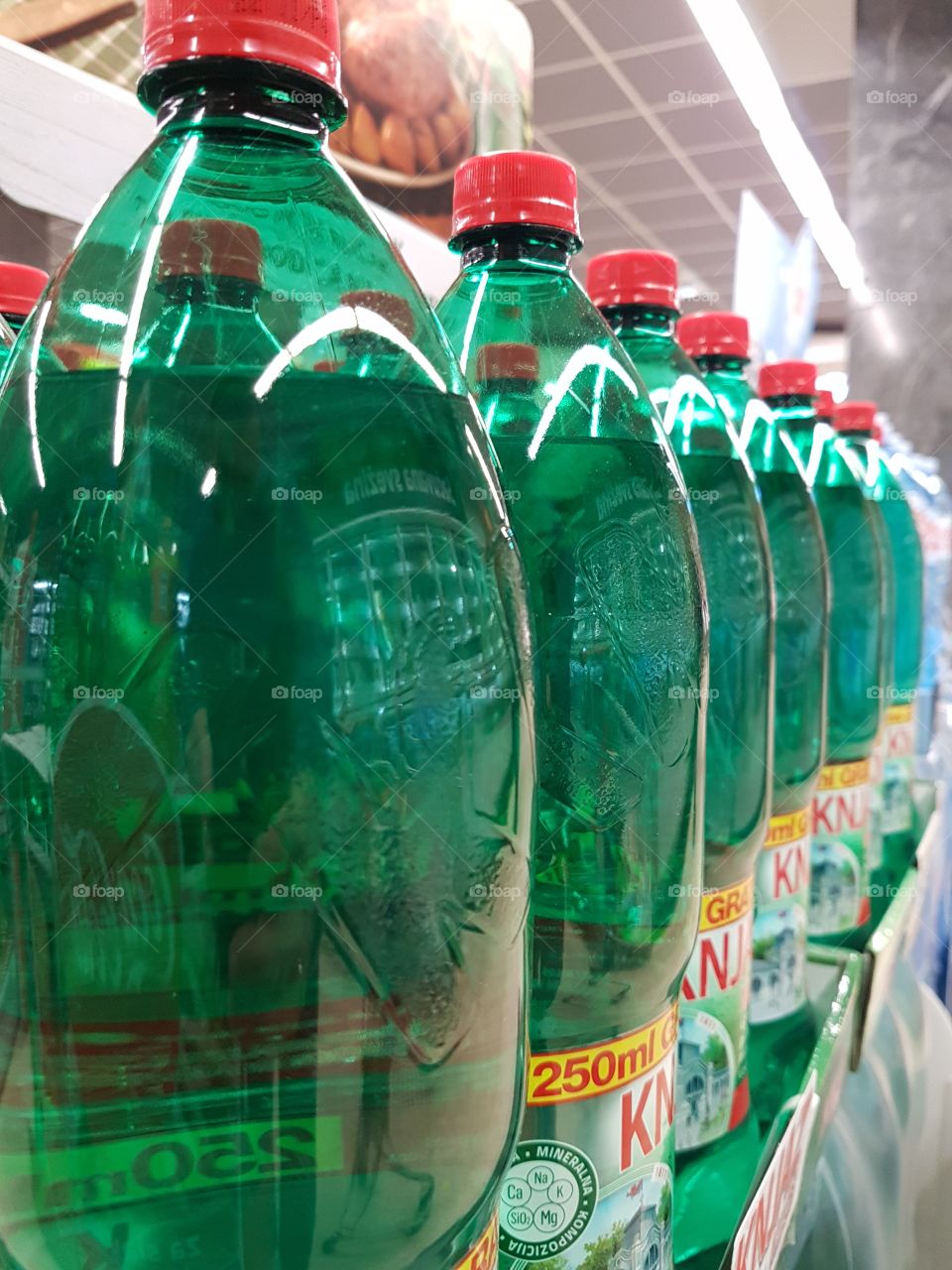 mineral water in bottles