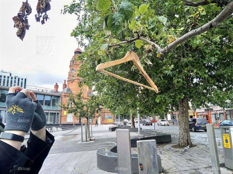 idk there was this clothing hanger in a tree xP