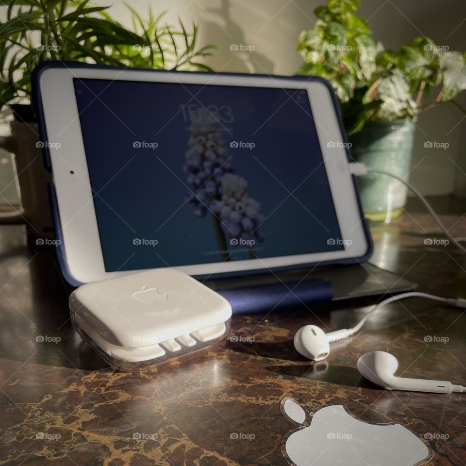 IPad open on the desk…