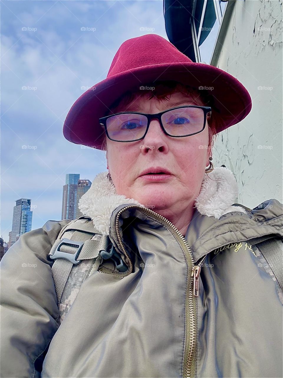 This is me, “Petra Schiller” a.k.a. “Maxine Firefox” a.k.a. “Maximiliane Feuerfuchs” on top of the “Pulaski Bridge” at “Newtown Creek” that connects “Greenpoint”, Brooklyn to LIC, Queens. 2024. Hypnotic Productions